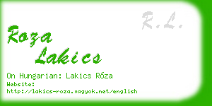 roza lakics business card