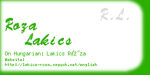 roza lakics business card